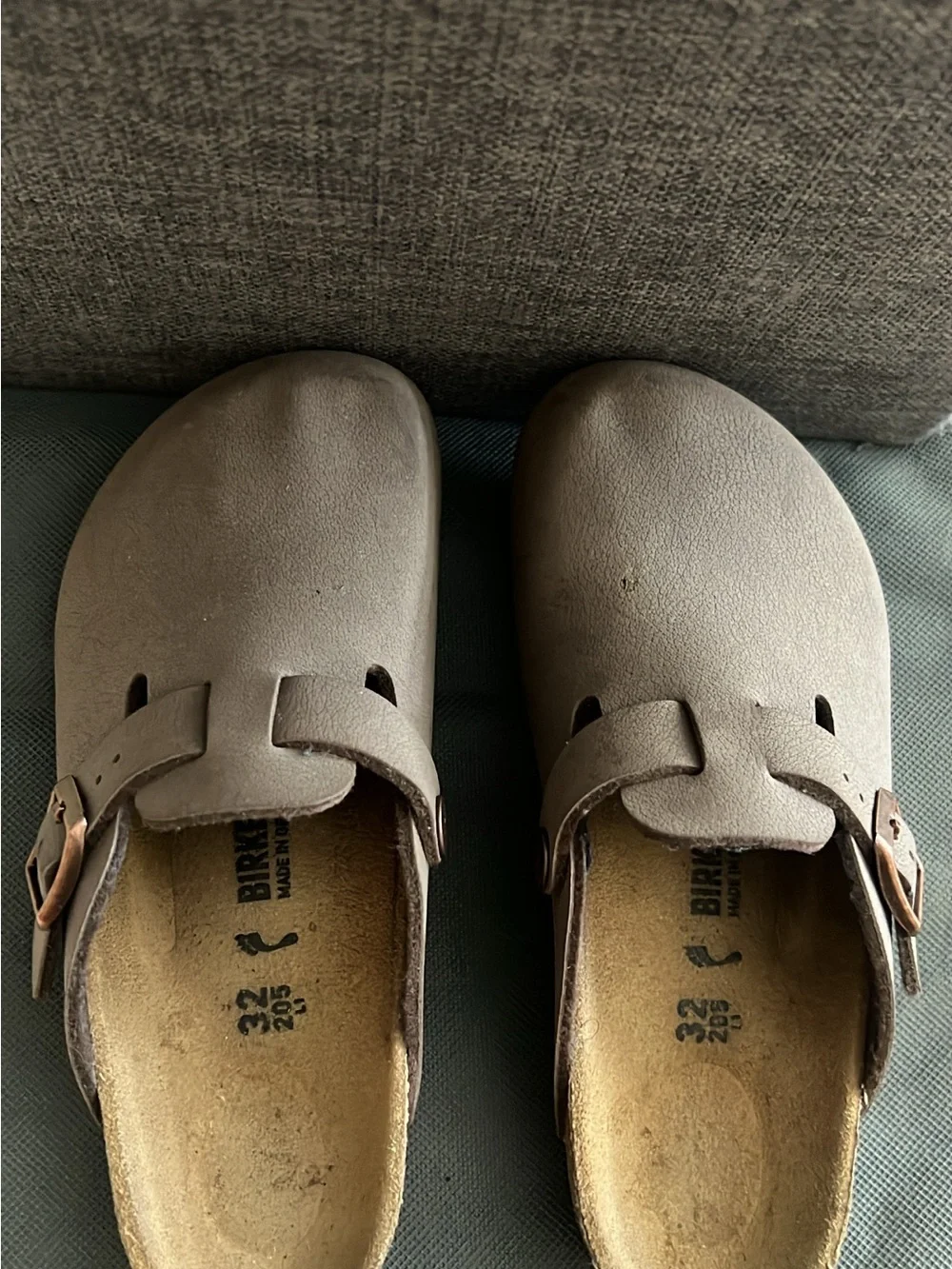 Birkenstock Kids Clogs in Taupe with Adjustable Buckle